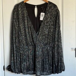 Torrid Black Sparkle Metallic Women's Top Size 3X
